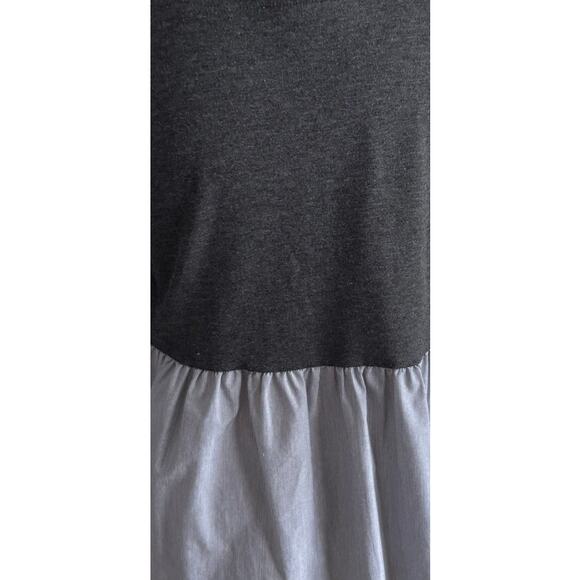 Ann Taylor LOFT Small Gray Striped Mixed Media Bell Cuff Sweatshirt - Picture 12 of 13